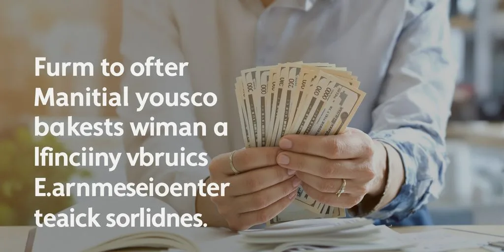 Persona sonriente contando dinero en efectivo con confianza.