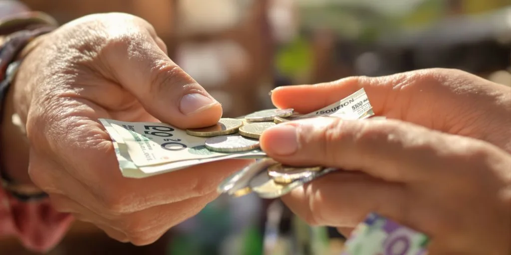Man receiving money instantly.
