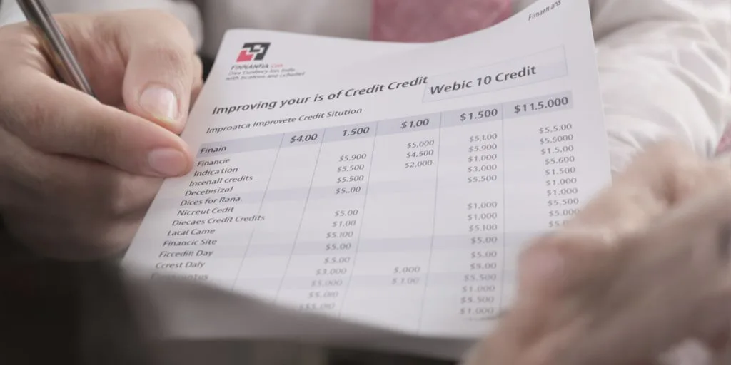 Man looking at a credit report.