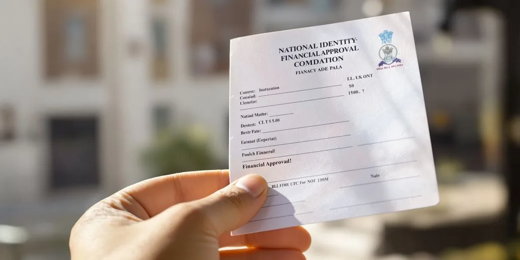 Persona feliz mostrando su documento de identidad.